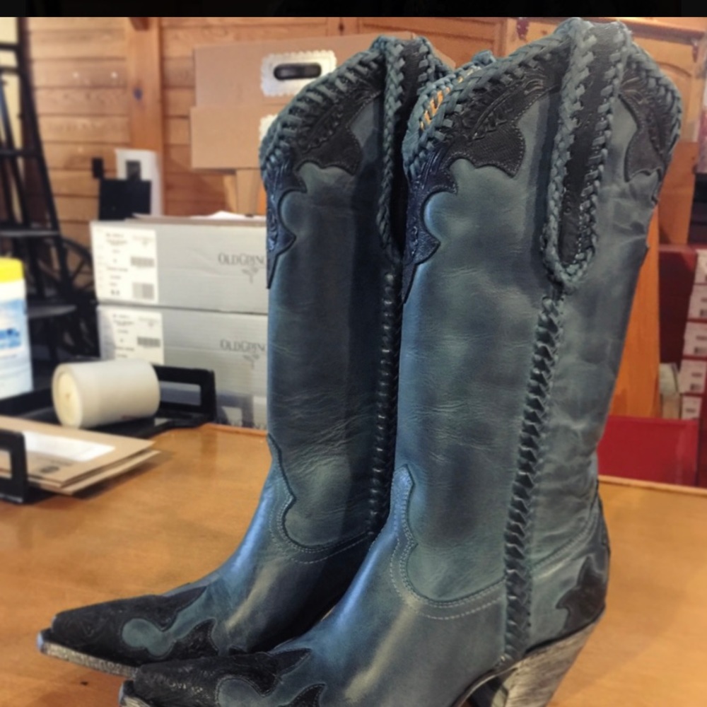 Old Gringo Teal and Black Heeled Boots